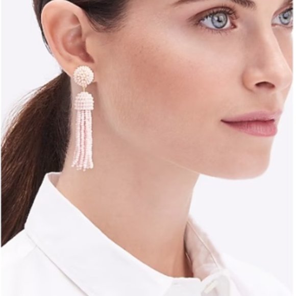 J.Crew Factory Beaded Tassel Drop Earrings - Picture 3 of 6